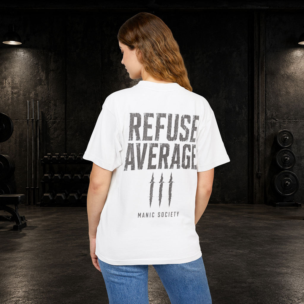 REFUSE AVERAGE — Oversized Heavyweight Tee